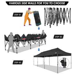 COBIZI 10'x30' Canopy Heavy Duty Pop Up Canopy Tent Outdoor Gazebo Shelter Large Tent for Party Camping