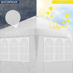 COBIZI Canopy 10'x10' Waterproof Pop up Canopy Tent with 4 Sidewalls Outdoor Event Shelter Tent for Parties Sun Shade Party Commercial Canopy