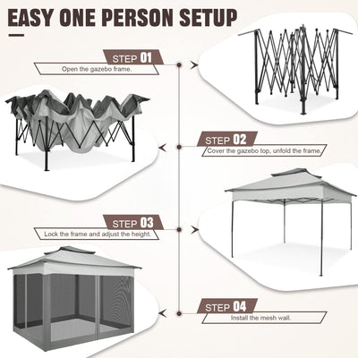 Outdoor Canopy Gazebo 11x11 Pop Up Gazebo Patio Gazebo with Mosquito Netting Outdoor Canopy Shelter