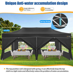 HOTEEL 10‘x20’ Pop up Canopy with 6 Removable Sidewalls Heavy Duty Party Tent Outdoor Event Gazebo Frame Thickened Commercial Canopy Tents