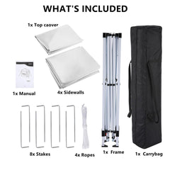 COBIZI 10‘x10’ Pop up Canopy Tent Protable Canopy Tent with 4 Sidewalls Waterproof Commercial Instant Shelter Tent for Parties, Wedding