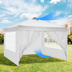 COBIZI Canopy 10'x10' Waterproof Pop up Canopy Tent with 4 Sidewalls Outdoor Event Shelter Tent for Parties Sun Shade Party Commercial Canopy