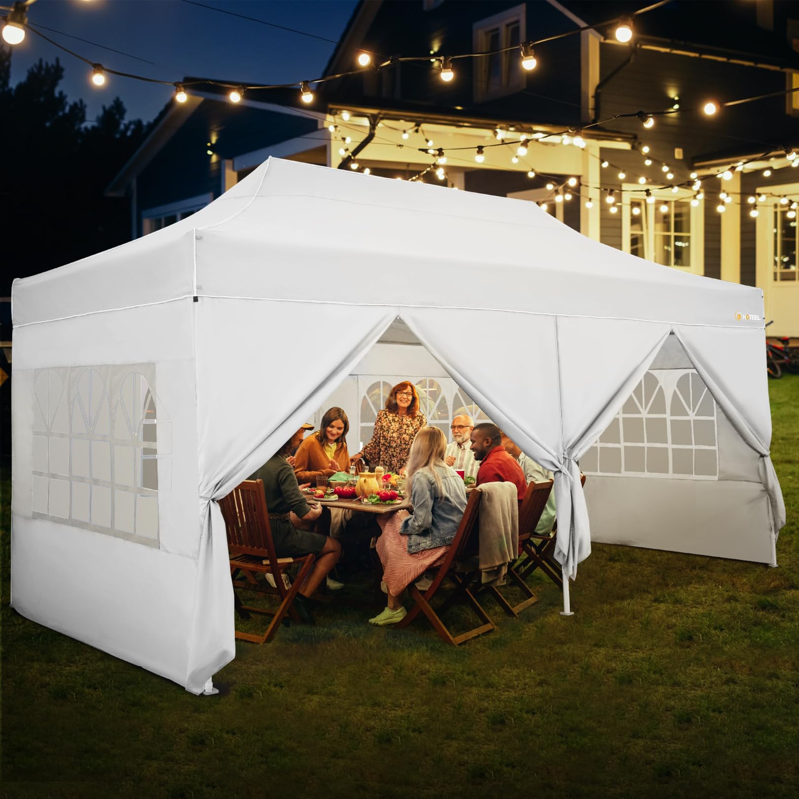 HOTEEL Tents for Parties, 10x20 Pop Up Canopy Tent Heavy Duty with 6 Sidewalls, Commercial Outdoor Canopy Tents for Event Wedding