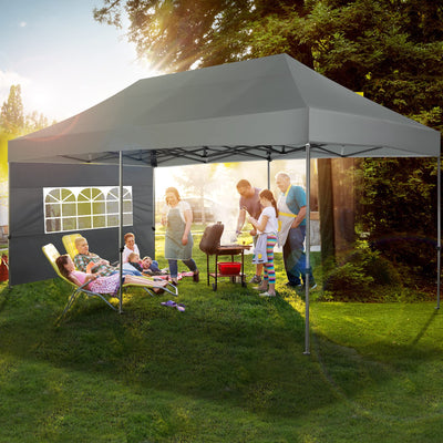 COBIZI 10x20 Pop up Canopy with 6 sidewalls Commercial Heavy Duty Canopy UPF 50+ All Weather Waterproof Outdoor Wedding Party Tents Gazebo with Roller Bag