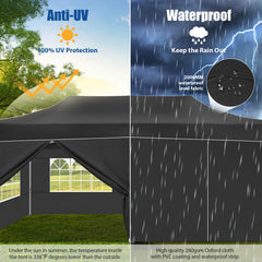 HOTEEL 10‘x20’ Pop up Canopy with 6 Removable Sidewalls Heavy Duty Party Tent Outdoor Event Gazebo Frame Thickened Commercial Canopy Tents