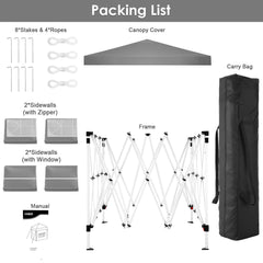 Hoteel 10'x 10' Pop up Canopy Straight Legs Instant Canopy for Outside Party Camping Canopy with 4 Removable Sidewalls