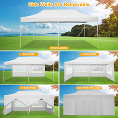 HOTEEL Tents for Parties, 10x20 Pop Up Canopy Tent Heavy Duty with 6 Sidewalls, Commercial Outdoor Canopy Tents for Event Wedding