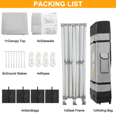 HOTEEL Tents for Parties, 10x20 Pop Up Canopy Tent Heavy Duty with 6 Sidewalls, Commercial Outdoor Canopy Tents for Event Wedding