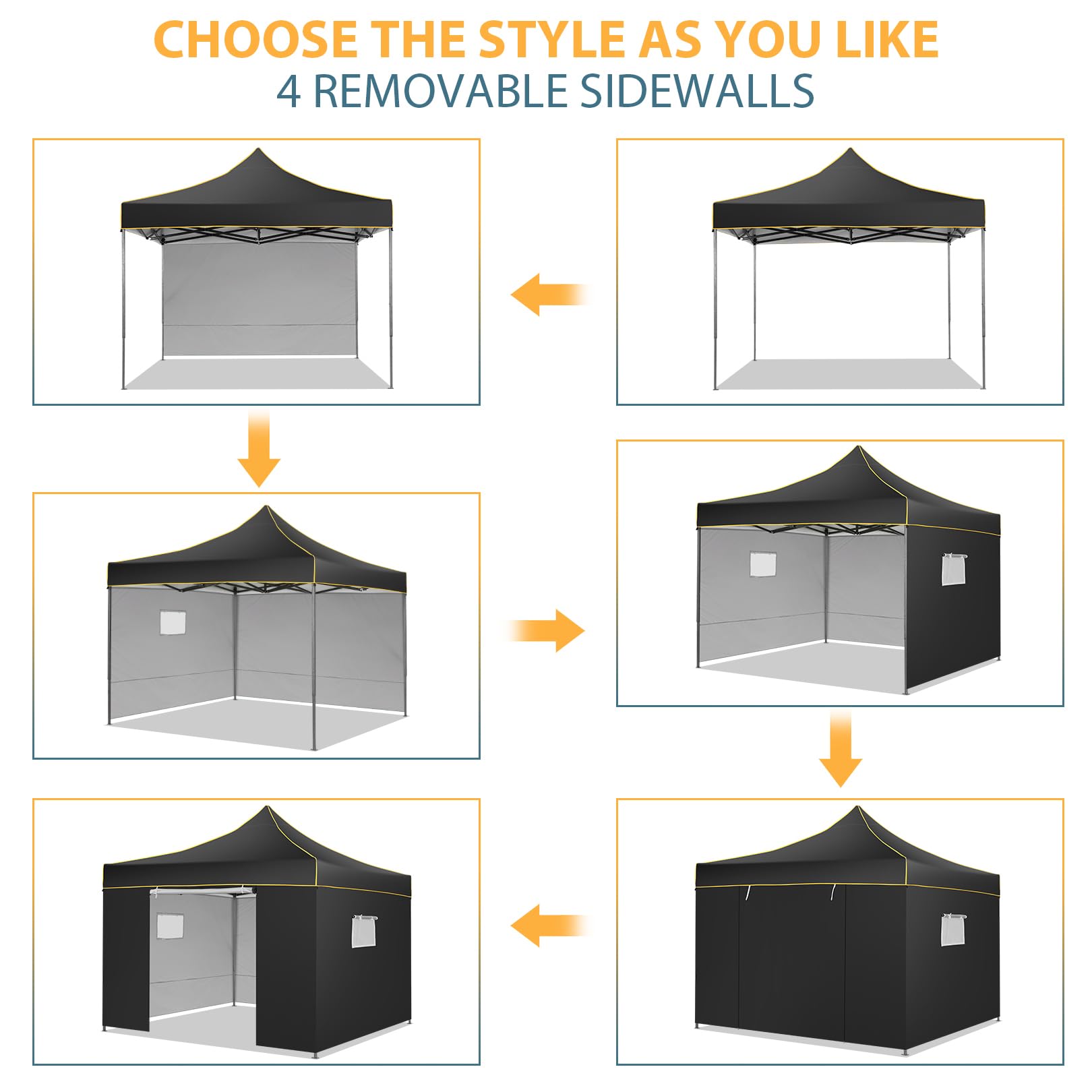 COBIZI 10'x10' Heavy Duty Pop Up  Canopy, Waterproof & UPF 50+, HZC36