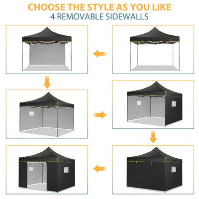 COBIZI 10'x10' Heavy Duty Pop Up  Canopy, Waterproof & UPF 50+, HZC36