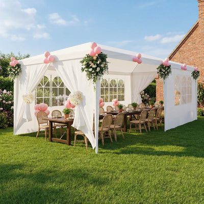COBIZI 10'x20' Canopy Party Tent with 4 Removable Sidewalls White SPC108
