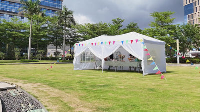 COBIZI 10'x20' Canopy Party Tent with 4 Removable Sidewalls White SPC108