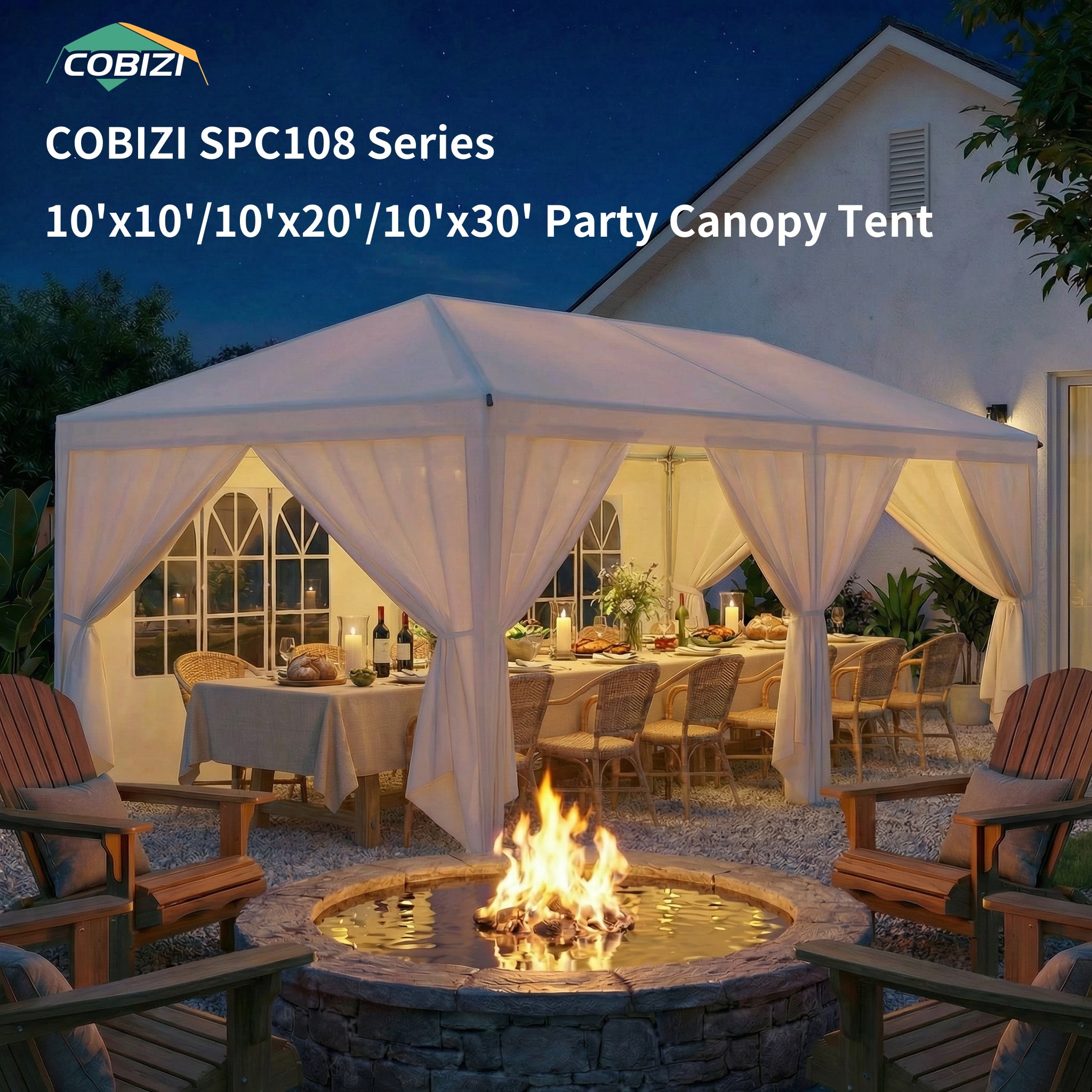 Video laden: COBIZI 10'x20' Canopy Party Tent with 4 Removable Sidewalls White SPC108