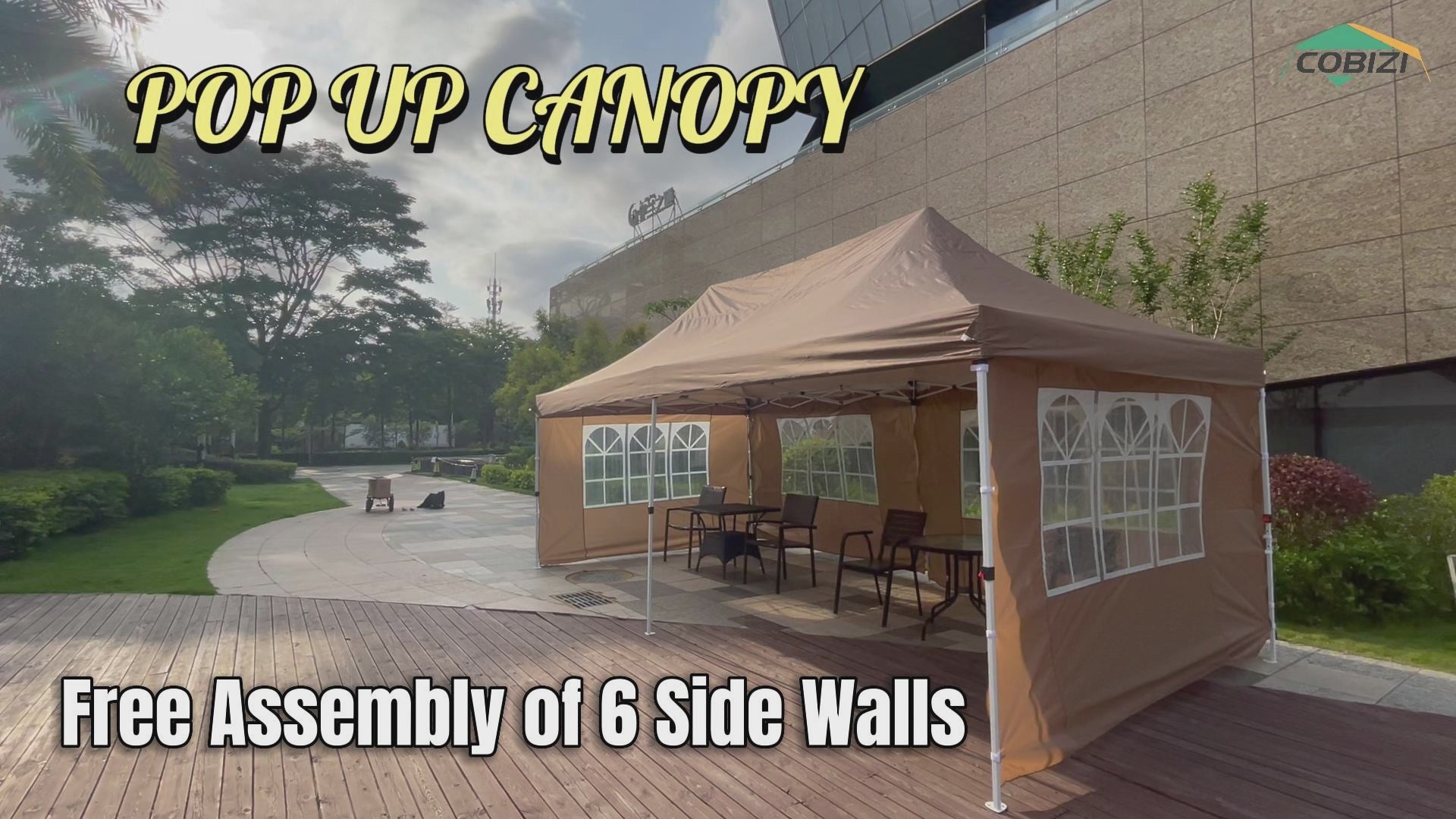 COBIZI 10'x20' Pop Up Waterproof Party Tent Canopy with 6 Removable Sidewalls AMA5924