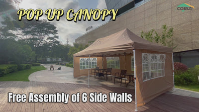 COBIZI 10'x20' Pop Up Waterproof Party Tent Canopy with 6 Removable Sidewalls AMA5924