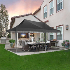 YUEBO 10'x20' Ez Pop Up Canopy Tent Commercial Instant Canopies with 6 Removable Side Walls Portable & Carrying Bag for Patio Picnic Carport Party Wedding, Black