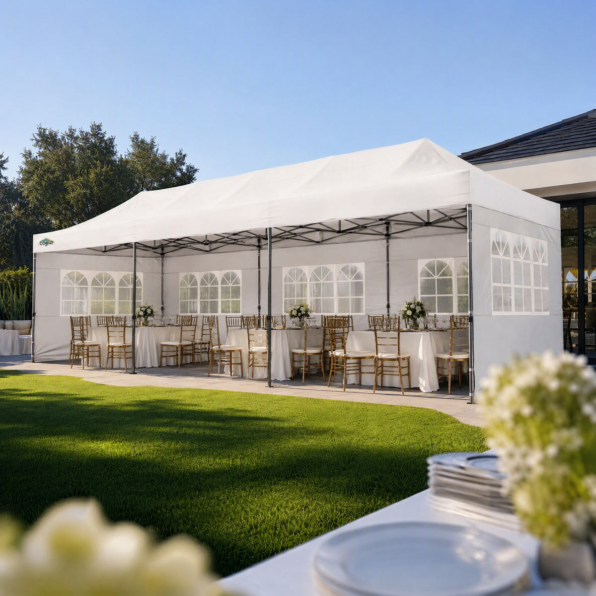 COBIZI 10'x30' Easy Pop Up Heavy Duty Large Canopy, Anti-UV & Waterproof SPC36