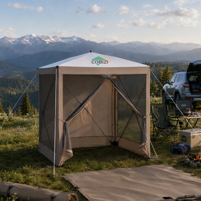 COBIZI 6'x6' Portable 4 Sides Screen House Tent, Pop Up Canopy With 4 Sidewalls & Mesh, SPC44S