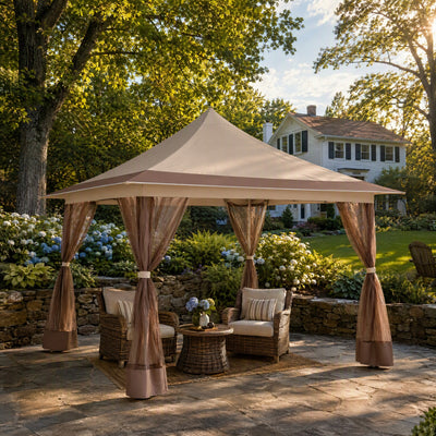 COBIZI 12'x12' Pop-up Gazebo Canopy, Durable Gazing Pavilion with Mosquito Netting SPC149