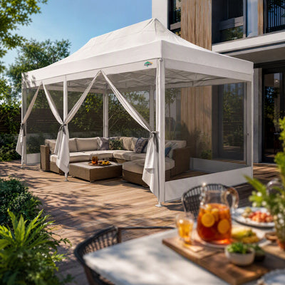 COBIZI 10'x20' Heavy Duty Canopy Gazebo, Ez up with 6 Netting Sidewalls SPC97