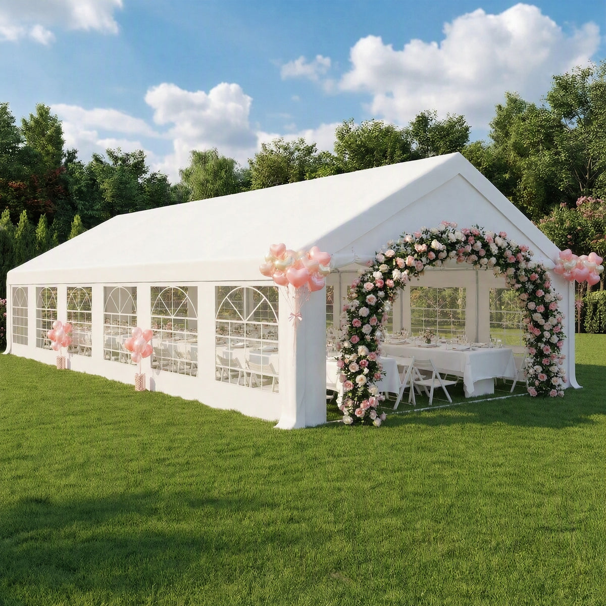 COBIZI 20'x40' Heavy Duty  Party Canopy with 12 Sidewalls & Built-in Sandbags SPC168