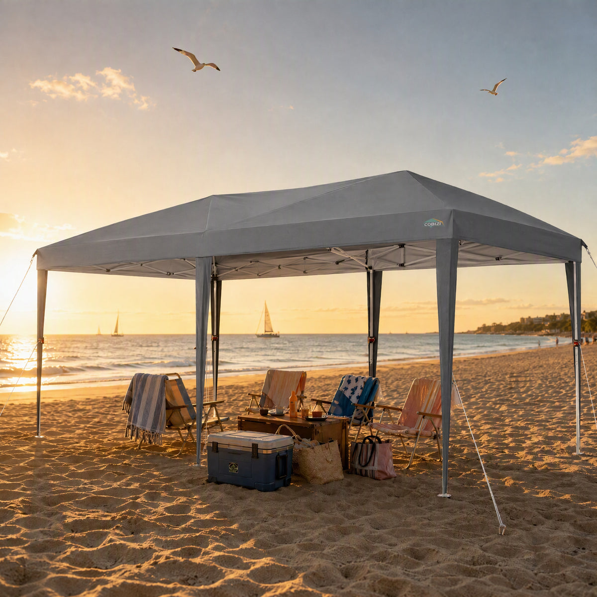 COBIZI 10'x20' Pop Up Canopy with 6 Sidewalls, Instant Set Up, SPC18