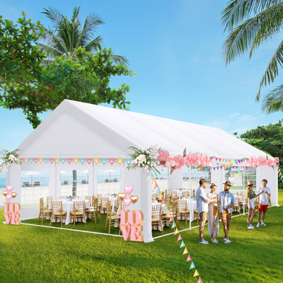 COBIZI 16'x32' Heavy Duty Large Canopy Tent with 14 Church Windows & 10 Sidewalls SPC82