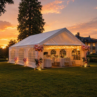 COBIZI 20'x40' Heavy Duty  Party Canopy with 12 Sidewalls & Built-in Sandbags SPC168