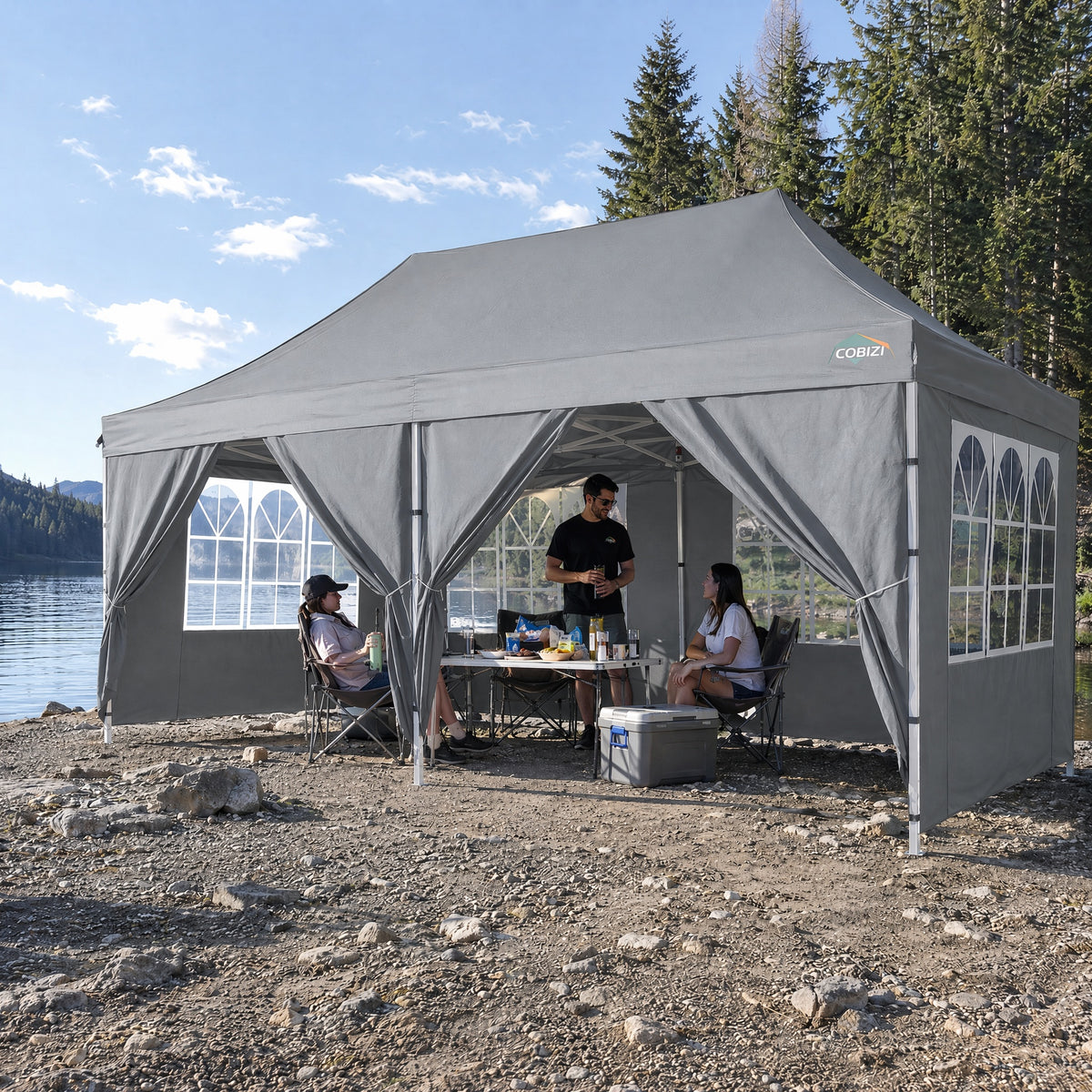 COBIZI 10'x20' Pop Up Waterproof Party Tent Canopy with 6 Removable Sidewalls AMA5924
