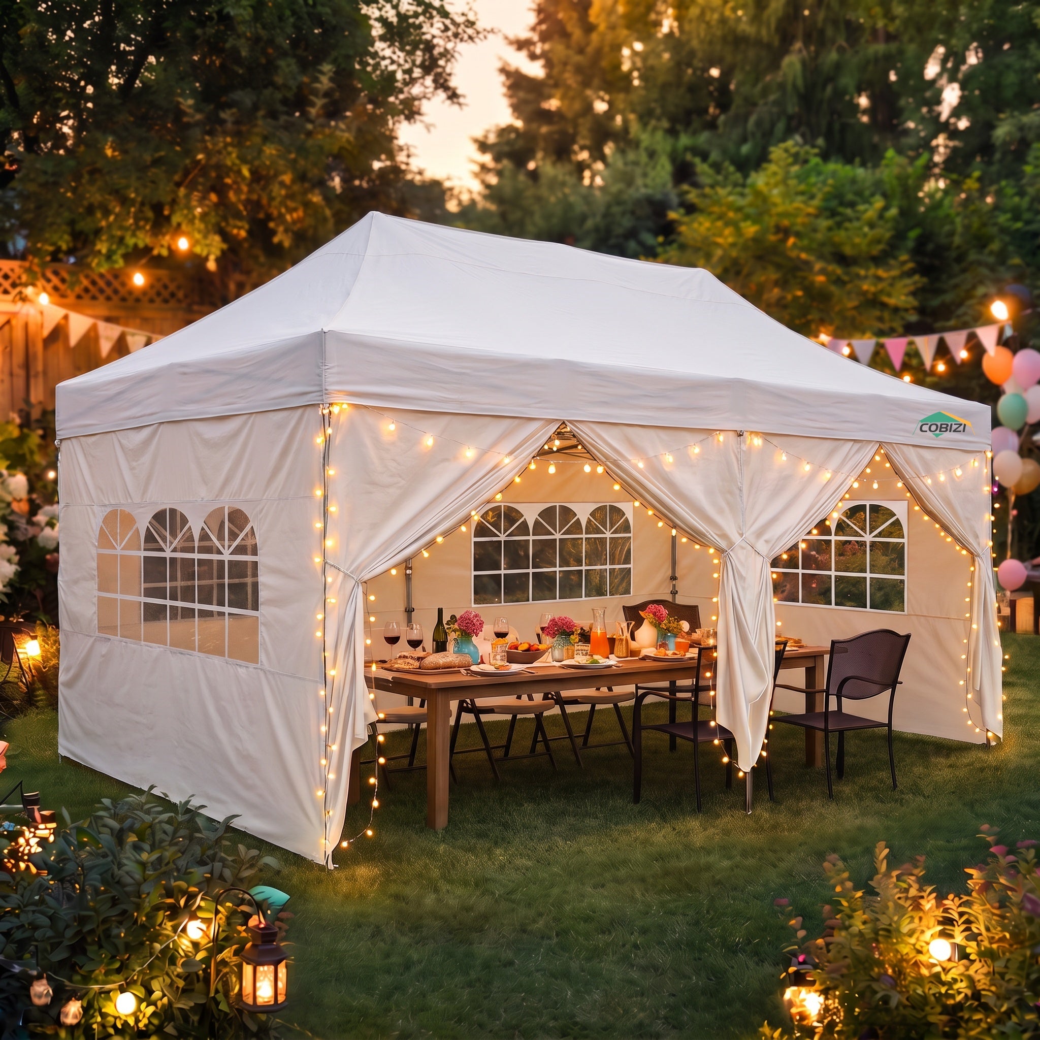 COBIZI 10'x20' Easy Pop Up Heavy Duty Canopy, Anti-UV & Waterproof SPC27