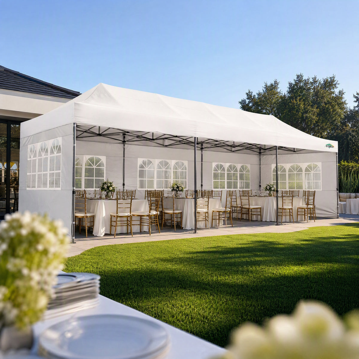 COBIZI 10'x30' Easy Pop Up Heavy Duty Large Canopy, Anti-UV & Waterproof SPC36