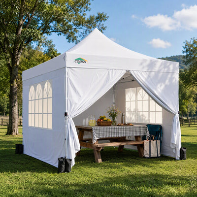 COBIZI 10'X10' Pop Up Canopy With 4 Sidewalls & Carry Bag SPC135