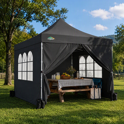 COBIZI 10'X10' Pop Up Canopy With 4 Sidewalls & Carry Bag SPC135