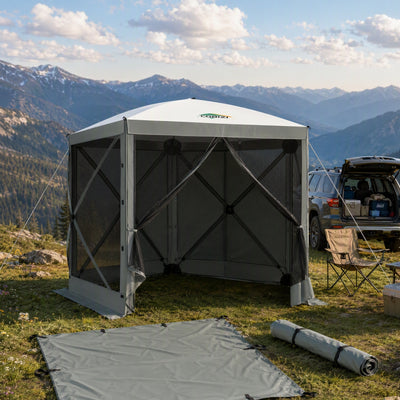 COBIZI 10'x10' Portable 5 Sides Screen House Tent, Pop Up Canopy With 5 Sidewalls & Mesh SPC44M
