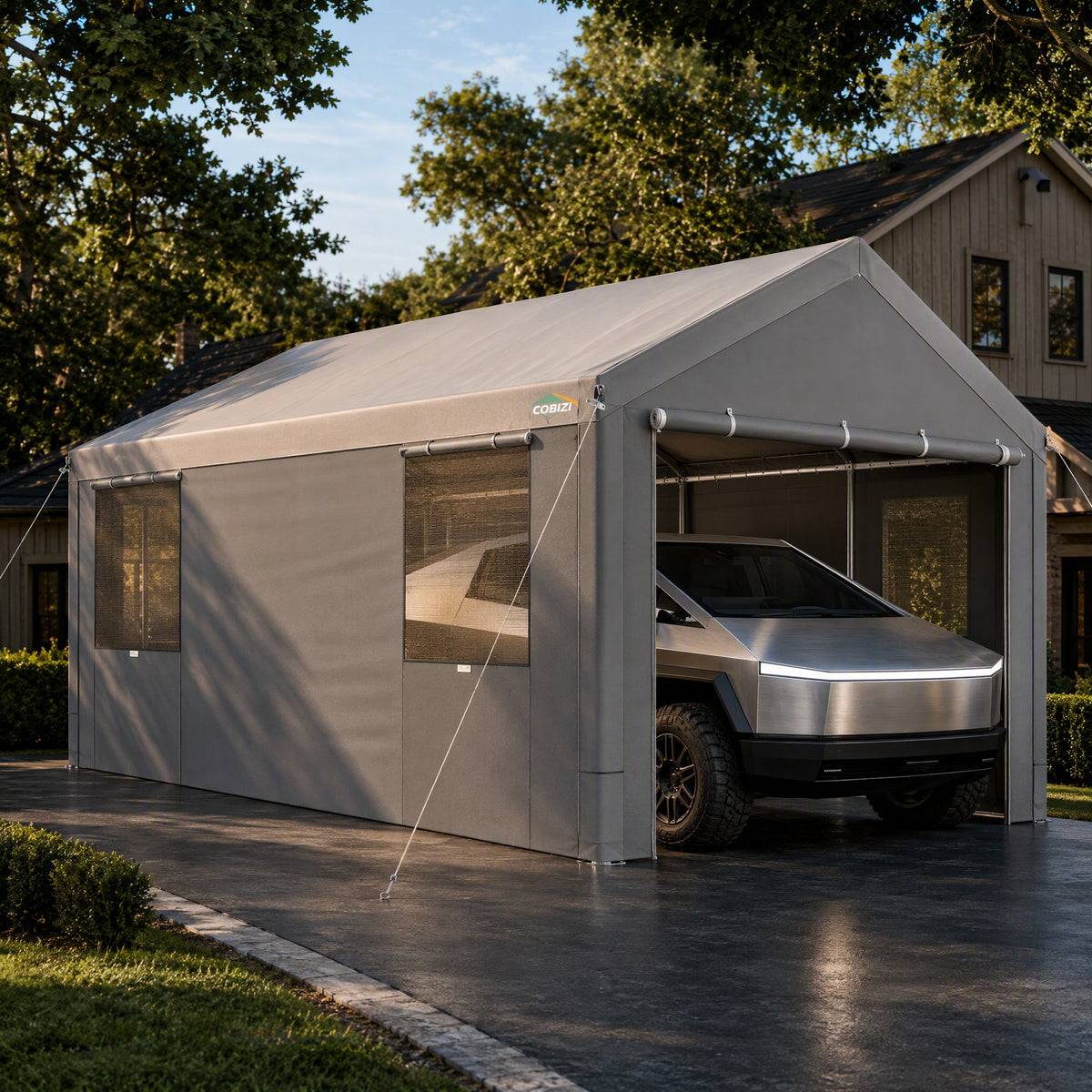 COBIZI 10'x20' / 12'x20' Large Heavy Duty Canopy & Carport with Steel Frame SPC101