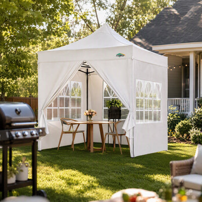 COBIZI 10'x10' Heavy Duty Pop Up Canopy with Sidewalls & 3 Adjustable Heights, SPC26