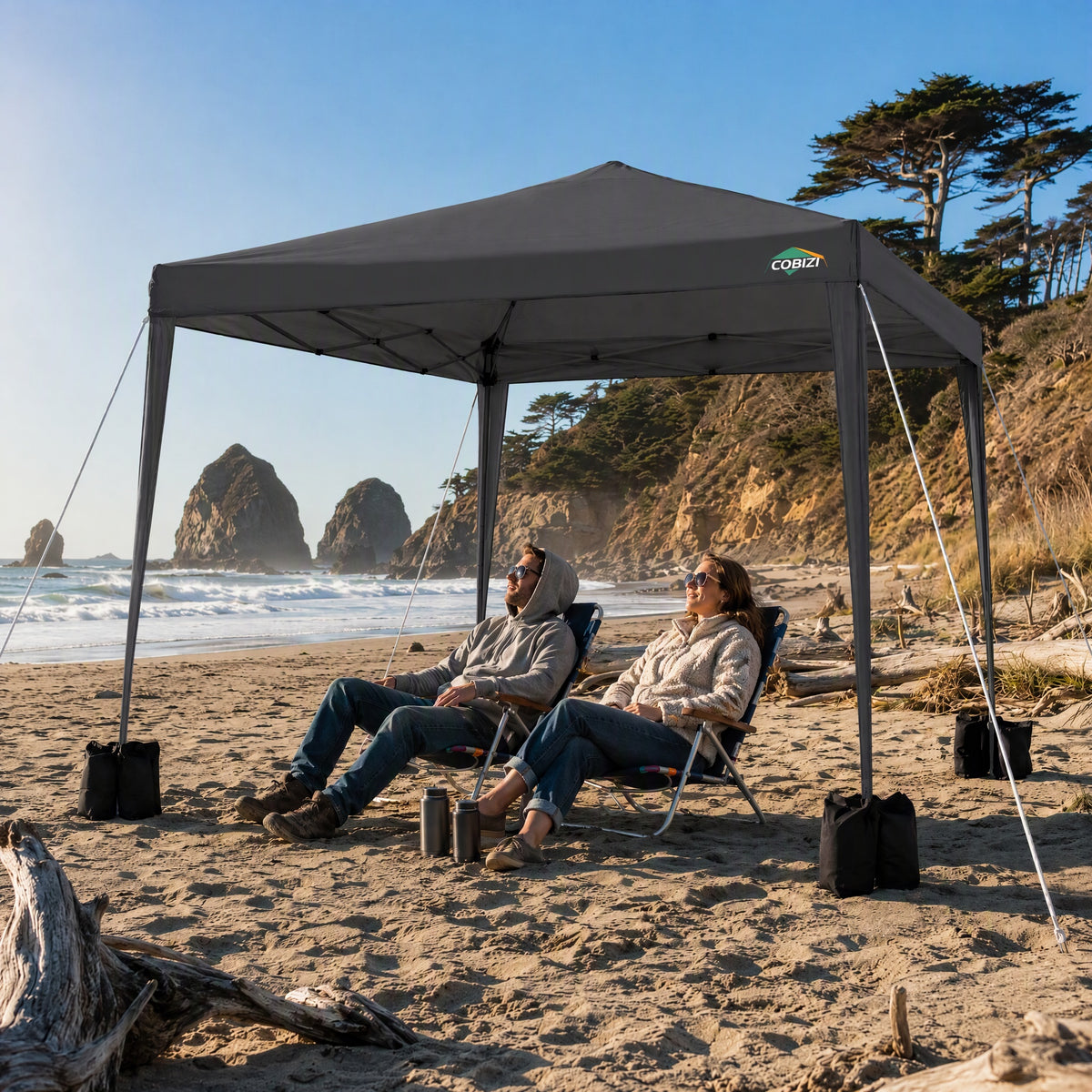 COBIZI Pop Up Canopy Outdoor Shade Tent 10'X10' With 4 Sand Bag SPC265
