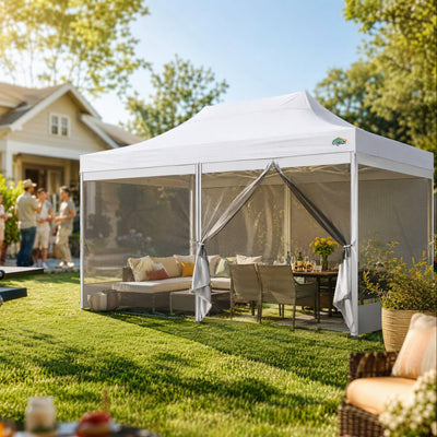 COBIZI 10'x20' Heavy Duty Canopy Gazebo, Ez up with 6 Netting Sidewalls SPC97