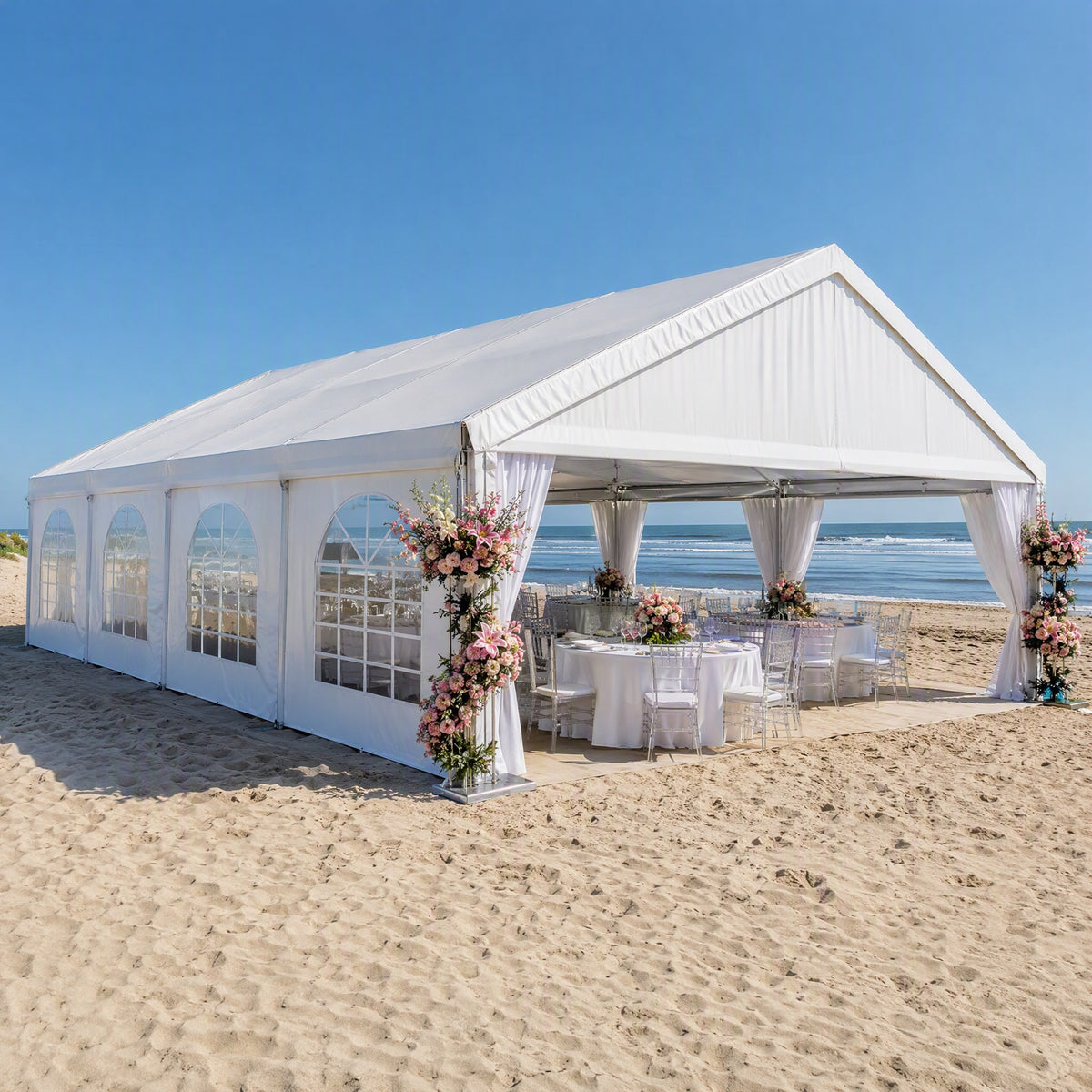 COBIZI 20'x40' Heavy Duty  Party Canopy with 12 Sidewalls & Built-in Sandbags SPC168