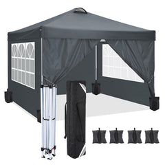 COBIZI Canopy 10'x10' Waterproof Pop up Canopy Tent with 4 Sidewalls Outdoor Event Shelter Tent for Parties Sun Shade Party Commercial Canopy