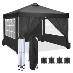 COBIZI Canopy 10'x10' Waterproof Pop up Canopy Tent with 4 Sidewalls Outdoor Event Shelter Tent for Parties Sun Shade Party Commercial Canopy