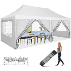 HOTEEL Canopy 10'x20' Pop Up Canopy Tent Heavy Duty Waterproof Adjustable Commercial Instant Canopy Outdoor Party Canopy Parties,Wedding,Outside Patio,Event,Backyard,Blue